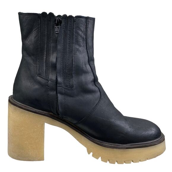 Free People Women's James Black Leather Chelsea Boots Size 39 US 9 - Picture 4 of 15